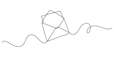 Zarfın açılışı mektup ve mesaj bir satır olsun aralıksız el çizimi minimalist sanat