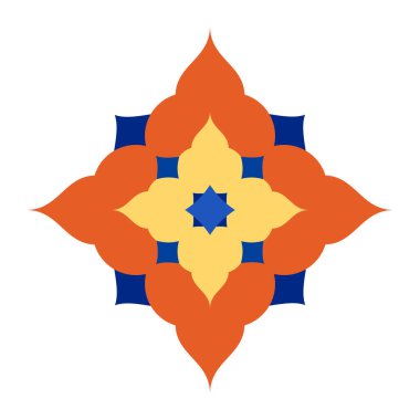 Dekorasyon düz tasarım için geleneksel geometrik kalıp simgesi