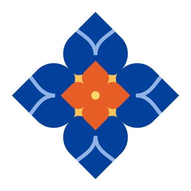 Dekorasyon düz tasarım için geleneksel geometrik kalıp simgesi