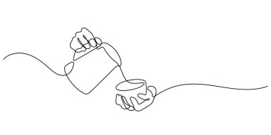 Kahveci el kahve makinası. Kahveli latte sanatı yapıyor. Sürekli minimalist çizimler yapıyor.