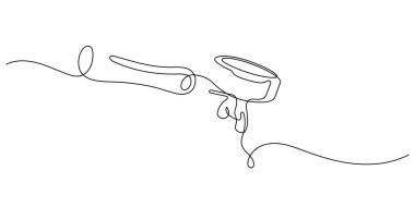 Kahve portafiltresi bir çizgi sürekli el çizimi sanat vektörü illüstrasyonu minimalizmi