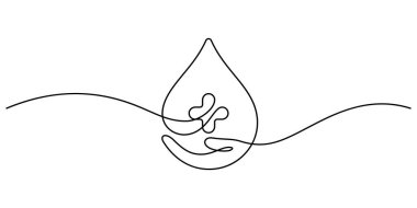 Kan bağışı yapan el, haç işareti veriyor. El çizimi, dekoratif sanat minimalizmi.