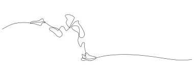 İnsan yan görüşü. Bir çizgi sürekli minimalist sanat çiziyor. Sağlıklı sağlık kavramı.