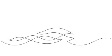 Soyut dalga deseni, uzay dekoratifinin kopyası. Sürekli minimalizm akan eğri dalgaları çizen bir çizgi