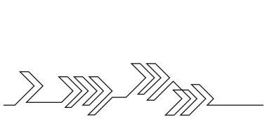 Oklar grafik dekoratif bir satır sürekli dipnot tasarım ögesi minimalist sanat