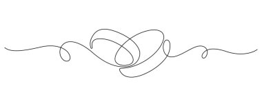 Bir satır alyans çiziyor. Sürekli el çizimi minimalizm dekoratif sanat.