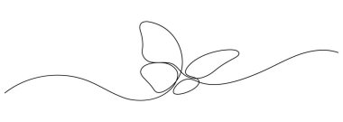 Kelebek çizen bir çizgi sürekli el çizimi minimalizm dekoratif sanat