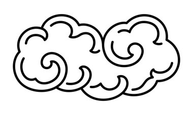 Geleneksel Doğu Bulutu stil vektörü Çin Tayland Tayland Japon Kültür Bulutları kavramını özetliyor