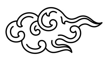 Geleneksel Doğu Bulutu stil vektörü Çin Tayland Tayland Japon Kültür Bulutları kavramını özetliyor