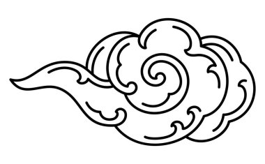 Geleneksel Doğu Bulutu stil vektörü Çin Tayland Tayland Japon Kültür Bulutları kavramını özetliyor