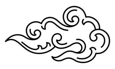 Geleneksel Doğu Bulutu stil vektörü Çin Tayland Tayland Japon Kültür Bulutları kavramını özetliyor