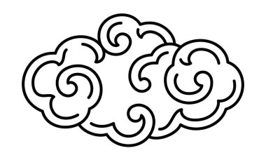 Geleneksel Doğu Bulutu stil vektörü Çin Tayland Tayland Japon Kültür Bulutları kavramını özetliyor