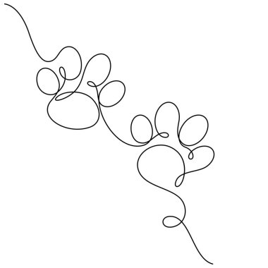 Hayvan pençesi ayak izi kesintisiz çizgi minimalizm dekoratif çizer