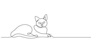 Kedi bir satırda oturup sürekli dekoratif sanat minimalizmi çiziyor.