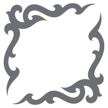 Dekoratif köşe Thai sanat desenli element klasik vektör illüstrasyonu dekorasyon, davet, tören, şablon, afiş, web sitesi vs.