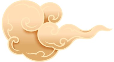 Altın Oryantal Koreli Bulut geleneksel stil elementi Çin Tayland Tibet Japon Bulutları kaligrafisini süslüyor