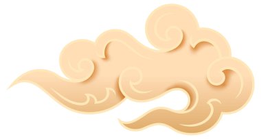 Altın Japon bulutu geleneksel Japon stili element Çin Tayland Tayland Tibet Japon hat haritasını süslüyor