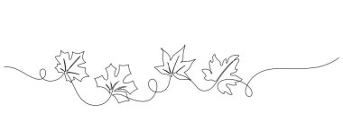 continuous line drawing of autumn maple leaf line element minimalism for decoration,card,presentation,printing,advertising,poster,ornament,elements,background,etc.