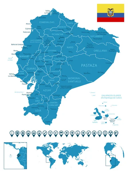 Espanha Mapa Azul Altamente Detalhado Ilustração Vetorial imagem vetorial  de gt29© 522076016