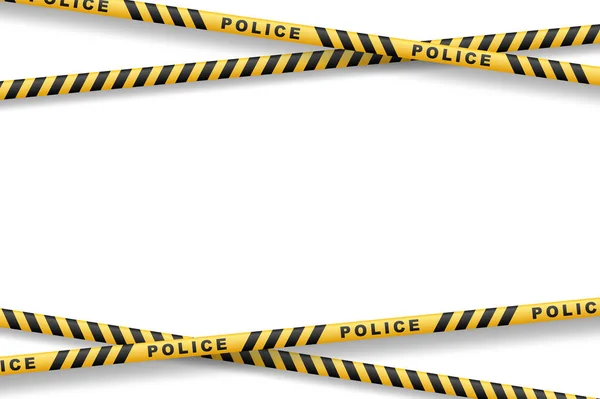 Warnstreiks Vereinzelt Polizeibänder Gefahrenzeichen Vektorillustration — Stockvektor