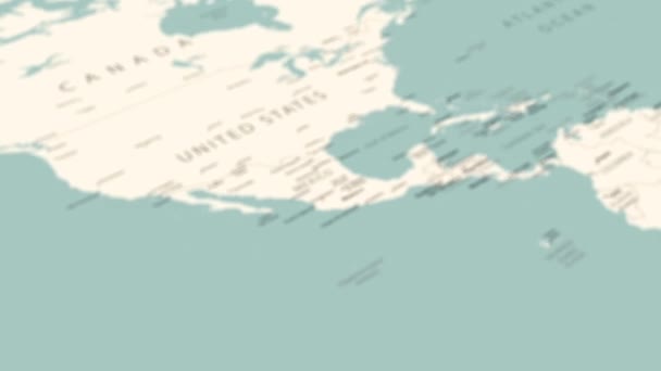 Mexique Sur Carte Monde Rotation Douce Carte Animation — Video