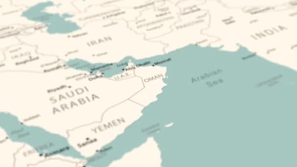 Oman Världskartan Smidig Kartrotation Animering — Stockvideo
