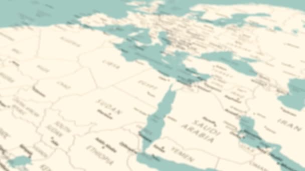 世界地图上的埃及 平滑的地图旋转 4K动画 — 图库视频影像