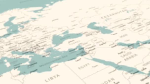 Туреччина Карті Світу Плавне Обертання Карти Анімація — стокове відео