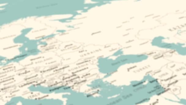 Ucrania Mapa Del Mundo Rotación Suave Del Mapa Animación — Vídeos de Stock