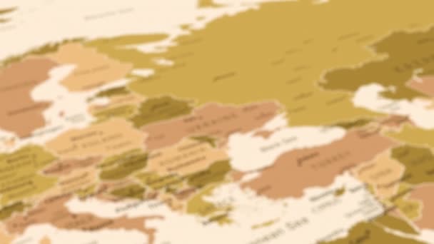 Ucrania Mapa Del Mundo Rotación Suave Del Mapa Animación — Vídeo de stock