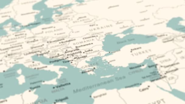 世界地图上的保加利亚 平滑的地图旋转 4K动画 — 图库视频影像