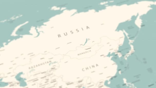 Russia World Map Smooth Map Rotation Animation — Stockvideo
