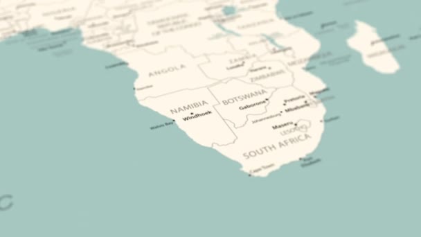 Namibia World Map Smooth Map Rotation Animation — Stok video