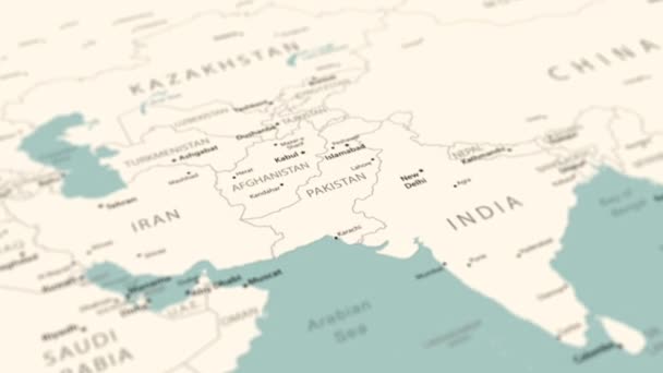 Pakistan World Map Smooth Map Rotation Animation — Vídeos de Stock