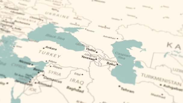 Georgia World Map Smooth Map Rotation Animation — Αρχείο Βίντεο