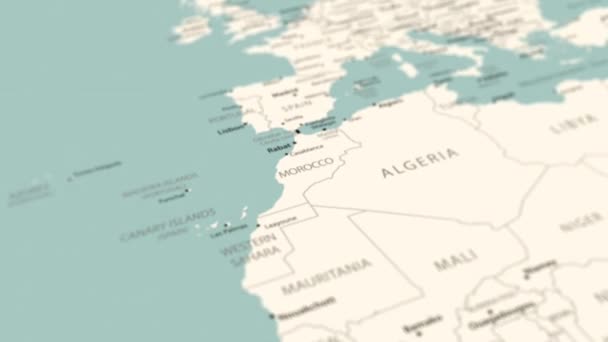 Morocco World Map Smooth Map Rotation Animation — Stok Video