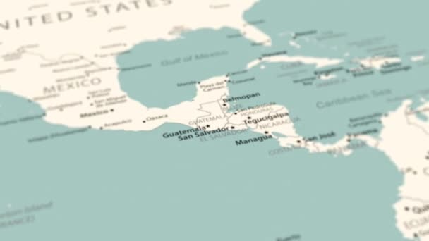 Dünya Haritasında Guatemala Pürüzsüz Harita Dönüşü Canlandırması — Stok video