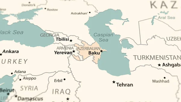 Азербайджан Карті Світу Знімок Легкою Глибиною Різкості Орієнтований Країну — стокове фото