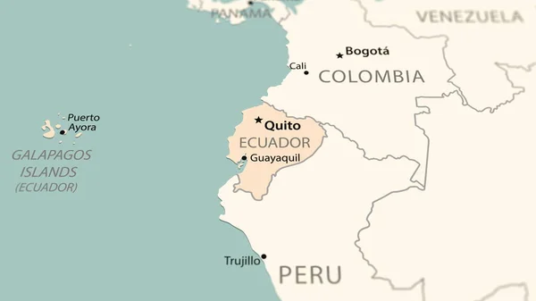 Ecuador on the world map. Shot with light depth of field focusing on the country.