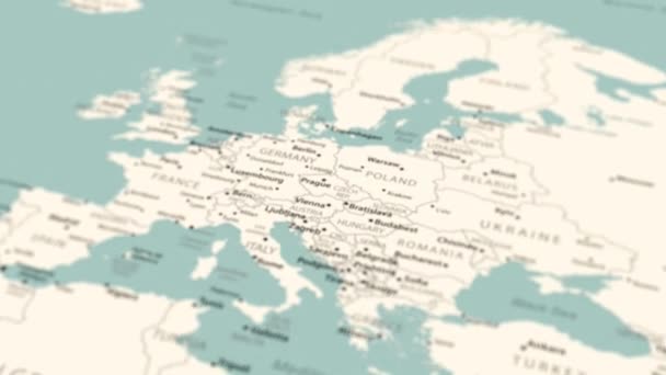Dünya Haritasında Çek Cumhuriyeti Pürüzsüz Harita Dönüşü Canlandırması — Stok video
