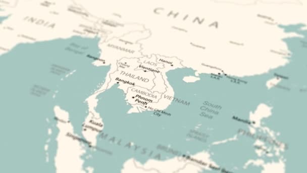 Vietnam Dünya Haritasında Pürüzsüz Harita Dönüşü Canlandırması — Stok video