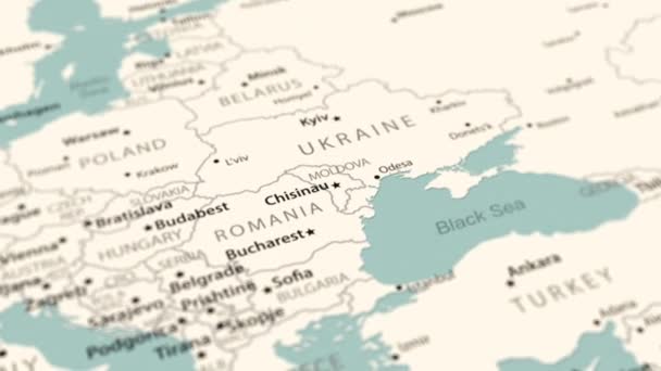 Moldávia Mapa Mundo Rotação Suave Mapa Animação — Vídeo de Stock