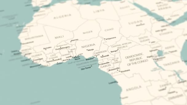 Liberia Sulla Mappa Del Mondo Rotazione Regolare Della Mappa Animazione — Video Stock