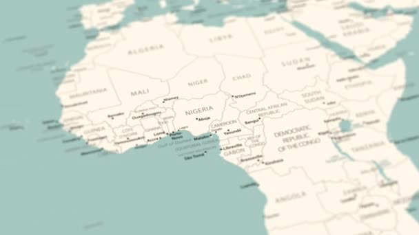 Dünya Haritasında Sierra Leone Pürüzsüz Harita Dönüşü Canlandırması — Stok video