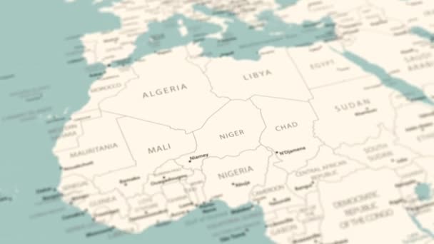 Mali Wereldkaart Soepele Kaartrotatie Animatie — Stockvideo