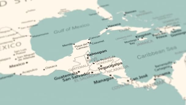 Salvador Mapa Del Mundo Rotación Suave Del Mapa Animación — Vídeo de stock