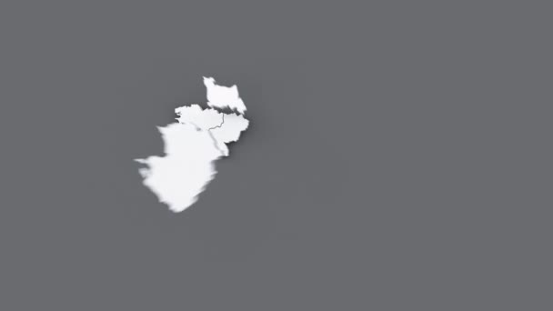 Animated Map France White Map Gray Background — Stock Video