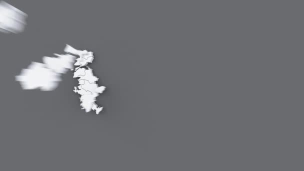 Animated Map Turkey White Map Gray Background — Stock Video