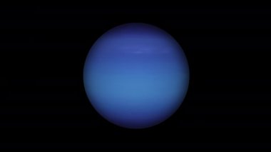 Neptün, Güneş Sistemi 'nin şeffaf bir arkaplan üzerinde dönen bir gezegenidir. Bu görüntünün elementleri NASA tarafından döşenmiştir. Kusursuz döngü canlandırması.