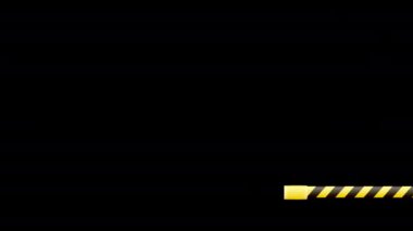 Uyarı bandı ve hareket canlandırması şeffaf arkaplanda izole edildi.